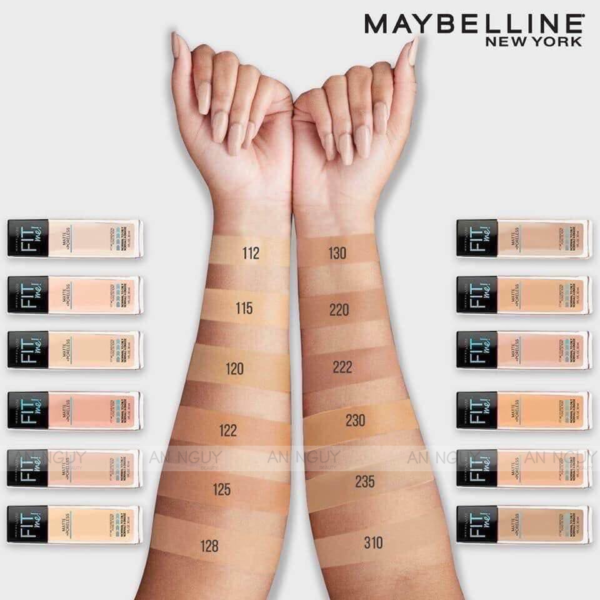 Kem Nền Mịn Nhẹ Kiềm Dầu Fit Me Maybelline Matte Poreless Foundation 30ml - Hình ảnh 2